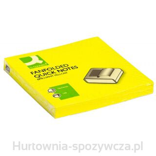 Bloczek Samoprzylepny Q-Connect Brilliant Z-Notes, 76X76Mm, 100 Kart., Jasnożółty